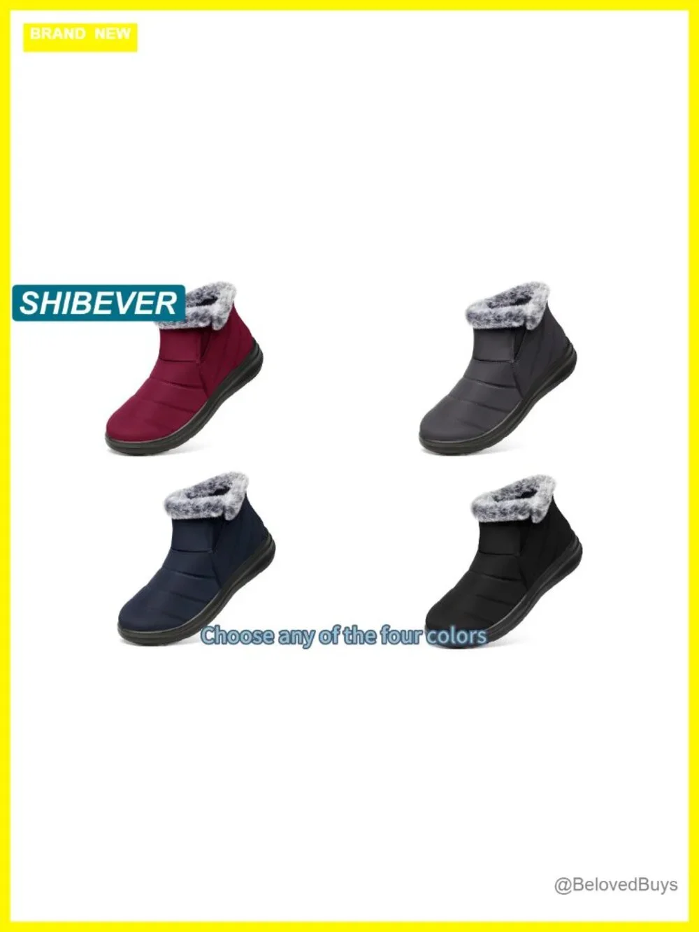 Slip On Ankle Fur Lined Warm Boot | Waterproof Insulated Lightweight Non-Slip